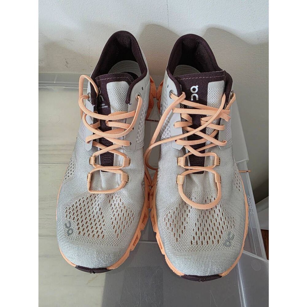 On Cloud X Silver Almond Mixed Sport Running Shoes W9 - Picture 3 of 10